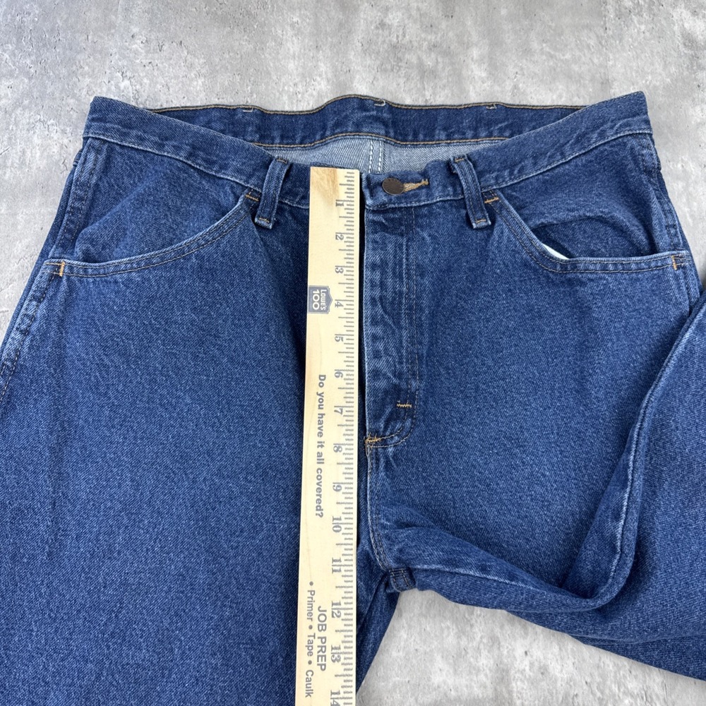 Rustler Jeans Men's 34x30 Extra Heavyweight Straight Leg Work Pants Blue Cotton - Picture 5 of 7